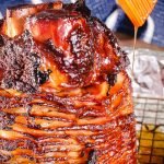 ham being glazed with dripping ham glaze recipe