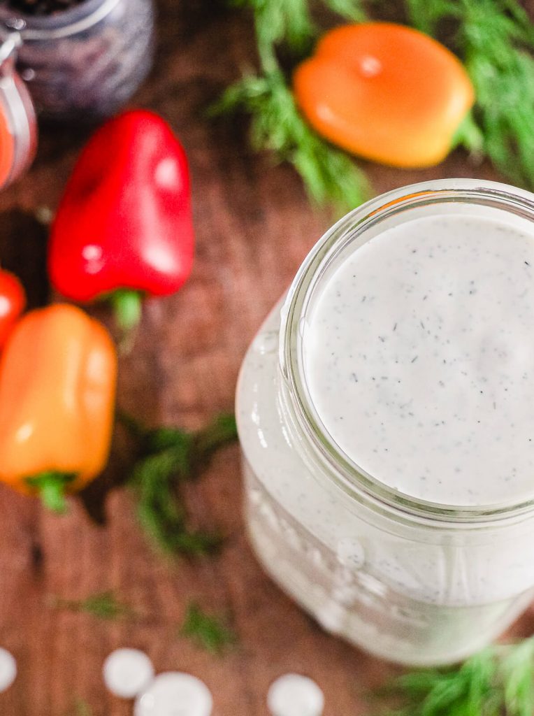 full jar of homemade buttermilk ranch dressing