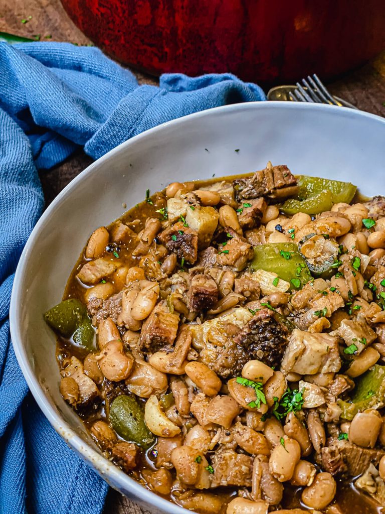 bowl of cooked pinto beans