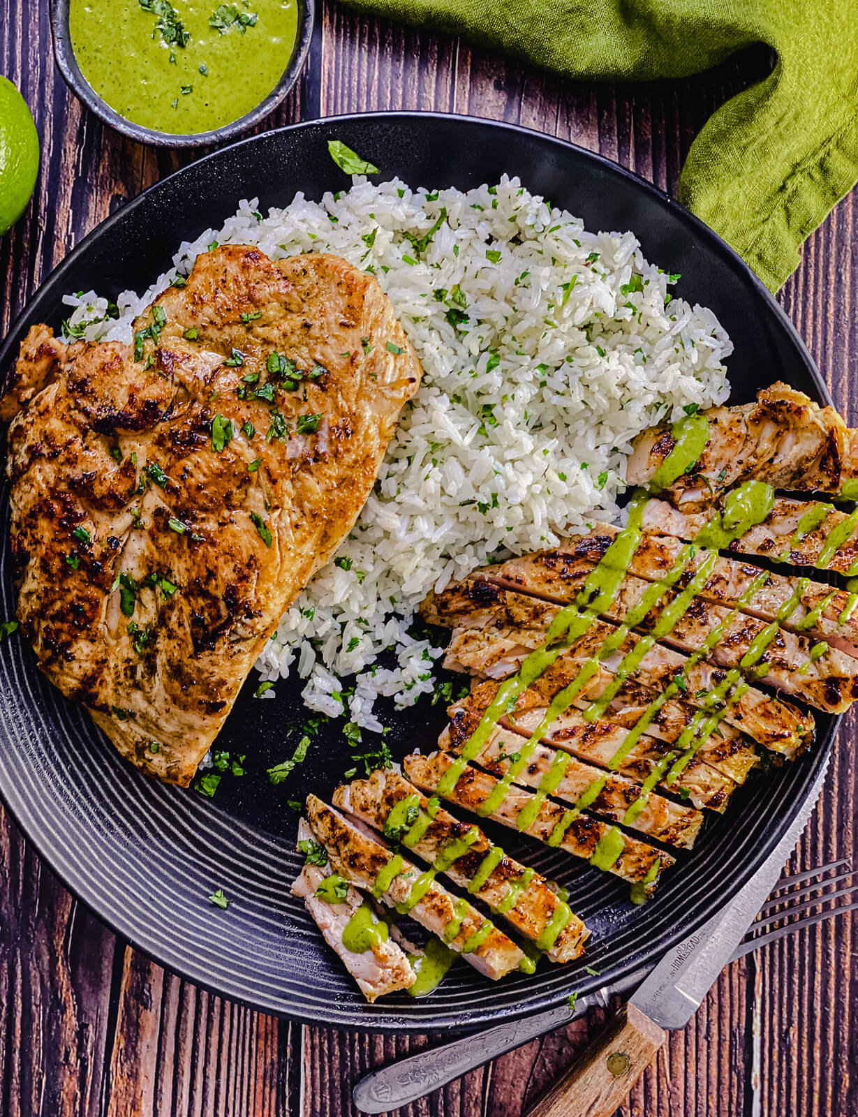 how to grill juicy chicken breasts overhead view