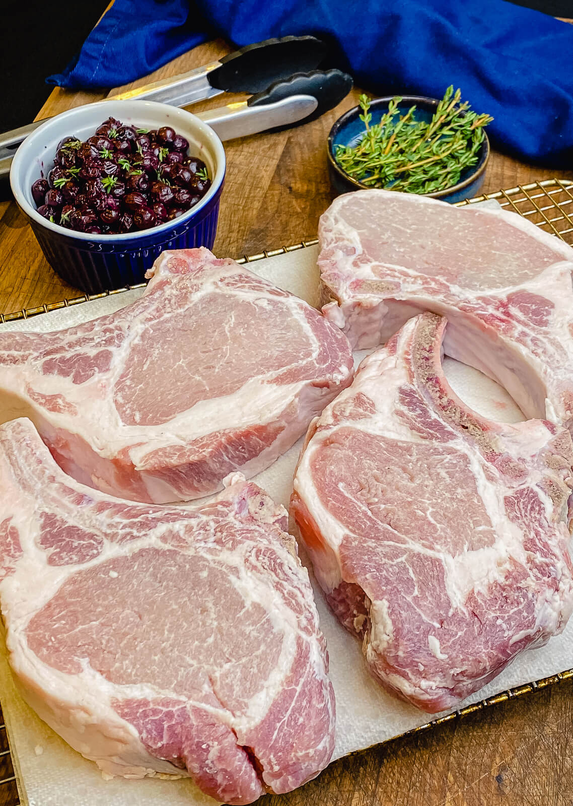 pork chops after being brined