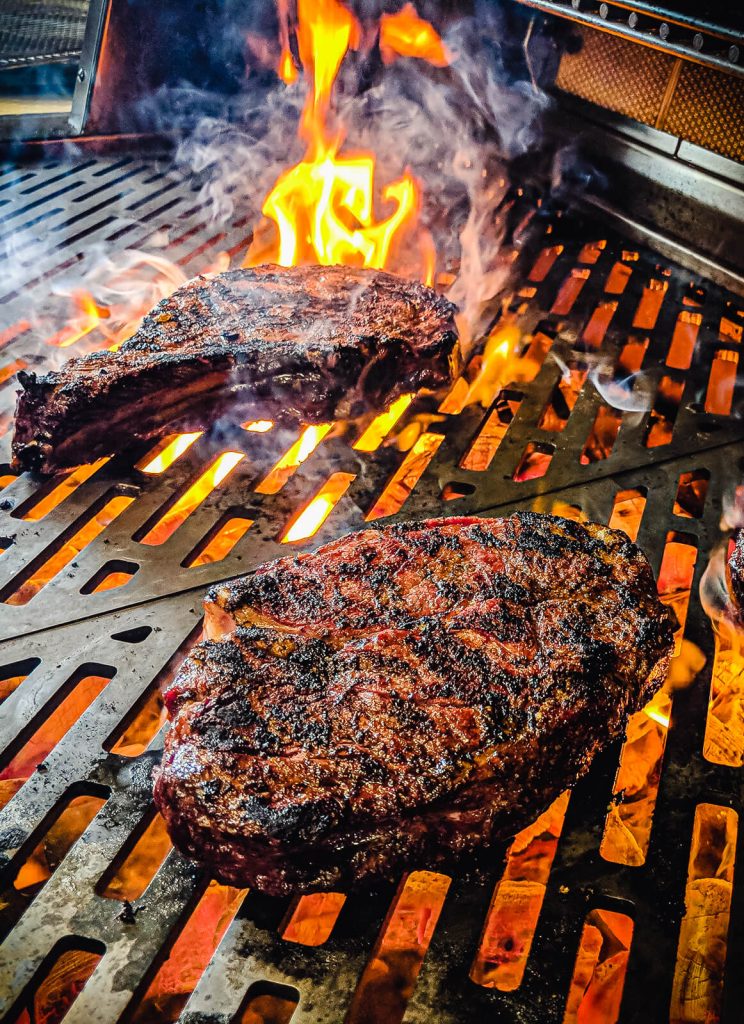 how to grill a ribeye steak with fire