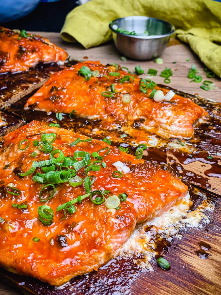 salmon filet with honey sriracha sauce