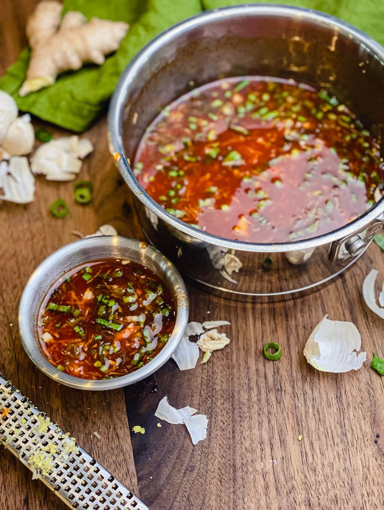 sriracha honey sauce in a small bowl