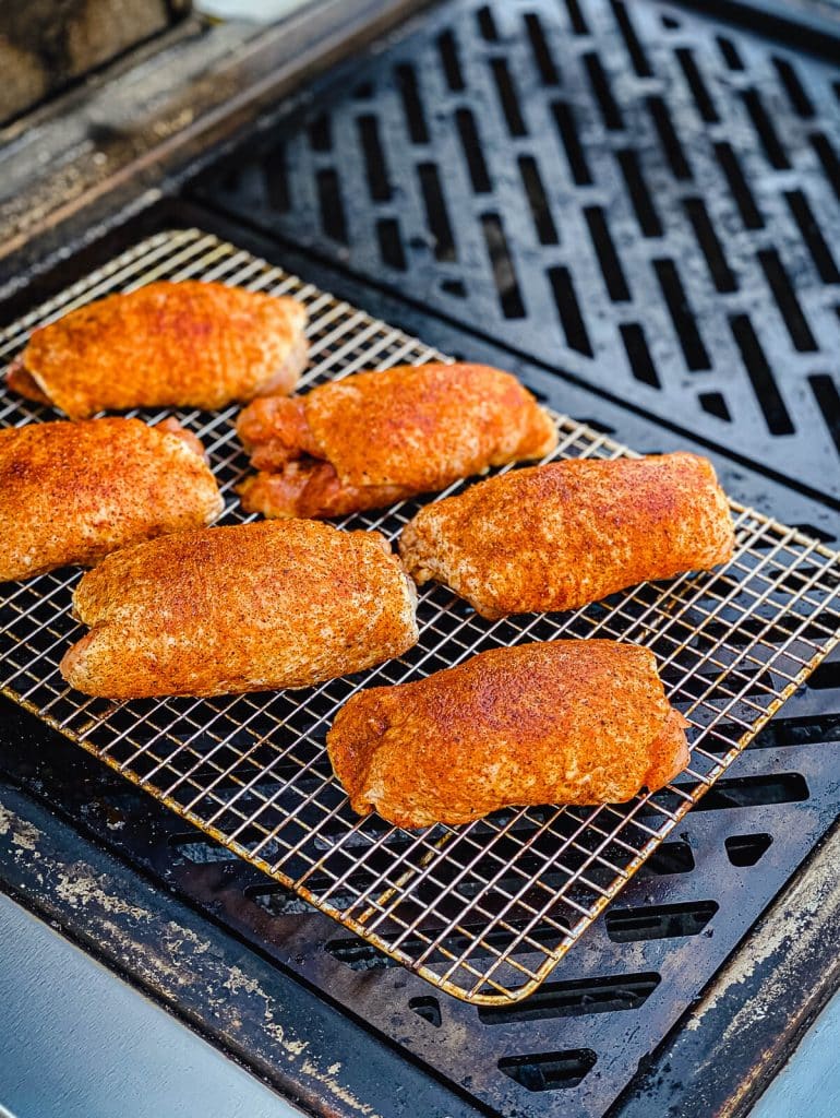 chicken thighs on the grill