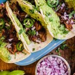 pork carnitas tacos on a plate