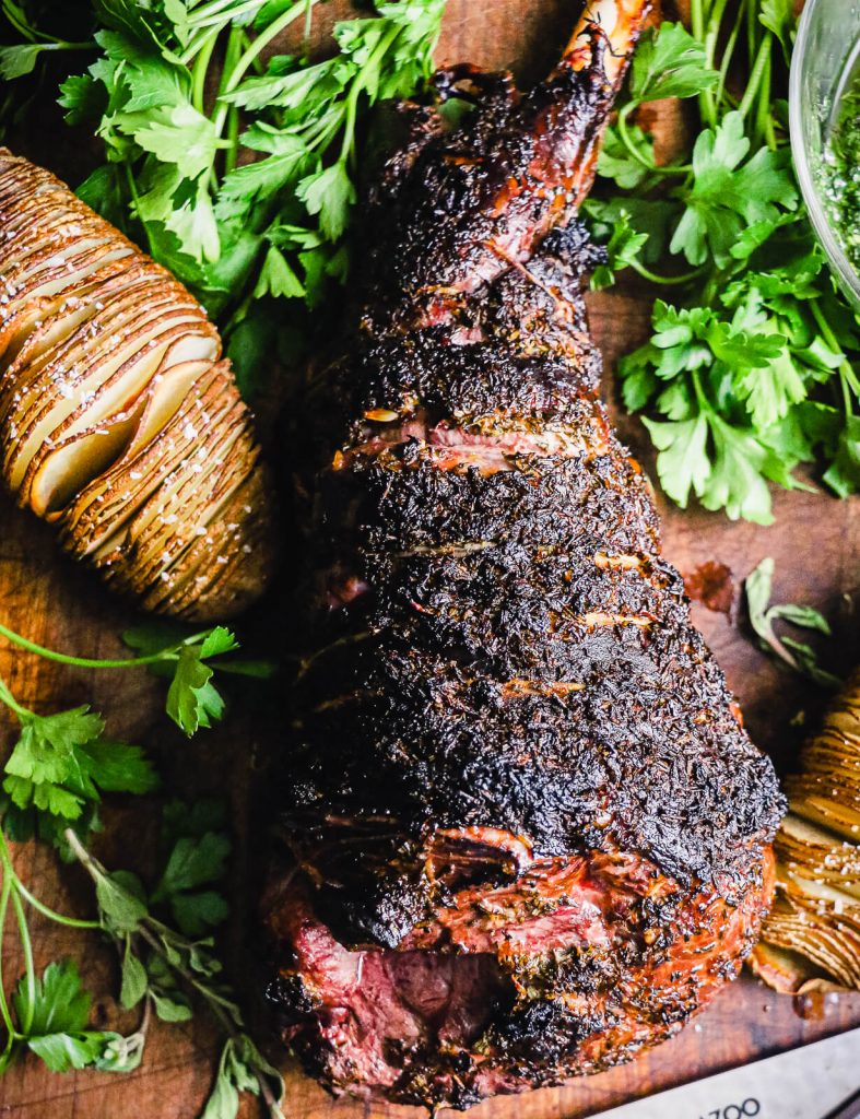 unsliced smoked leg of lamb