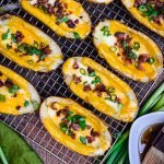 baked potato skins on a wire rack