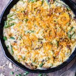 smoked green bean casserole with fried onions