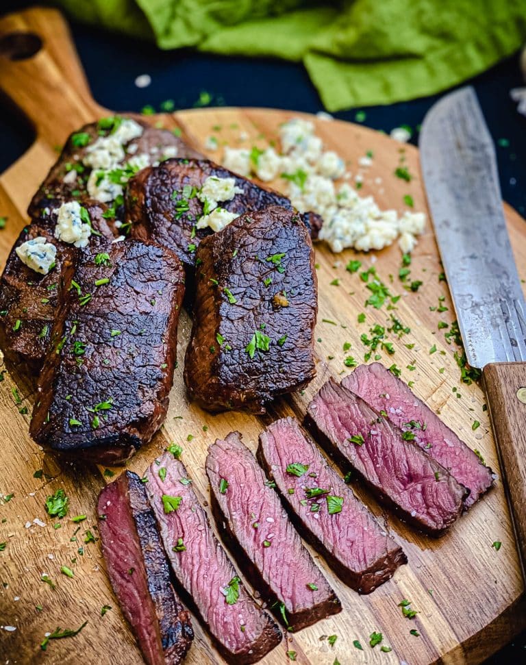 sliced grilled venison steaks