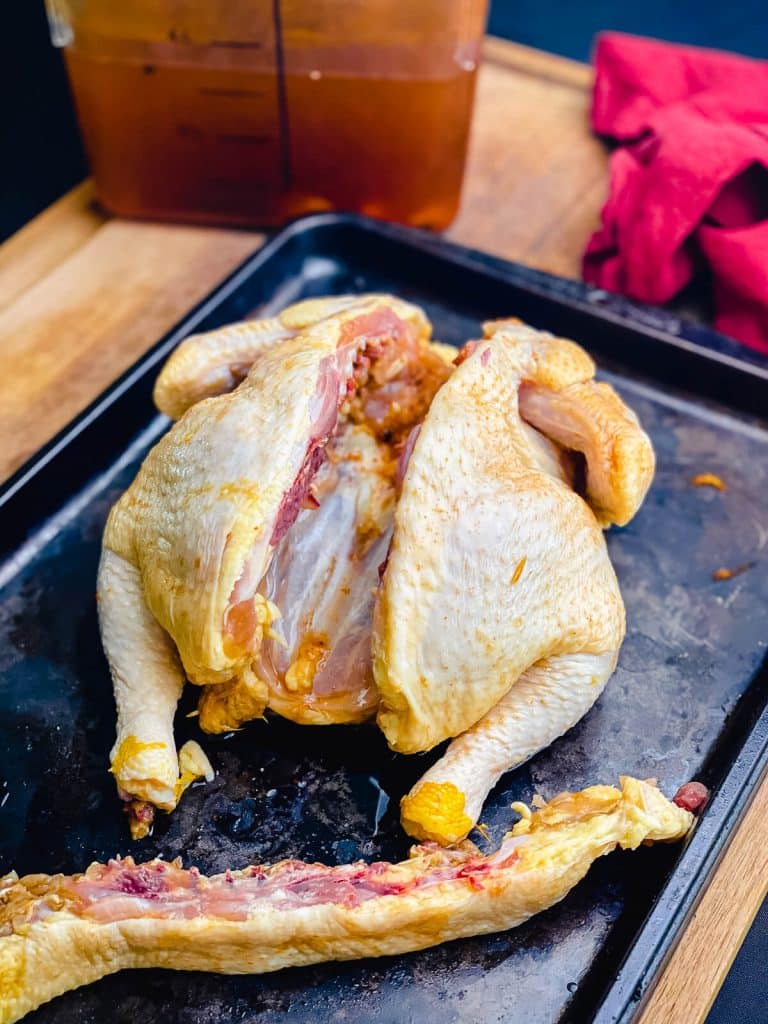 chicken with spine removed