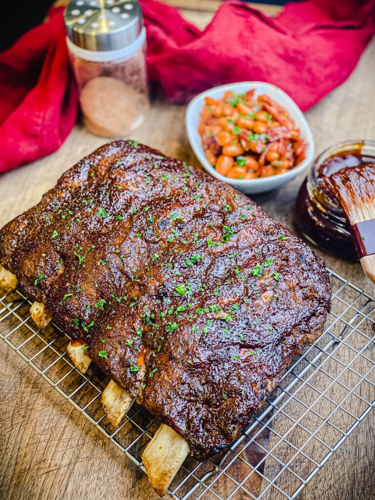 rack of oven baked beef ribs