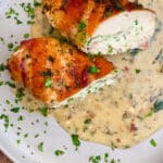 stuffed chicken breasts on a plate