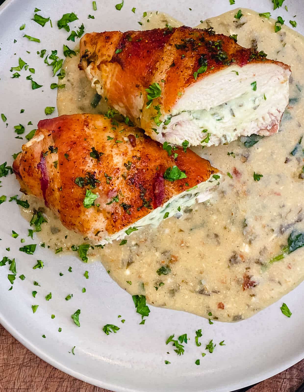 stuffed chicken breasts on a plate