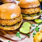 Nashville hot chicken burgers with pickles