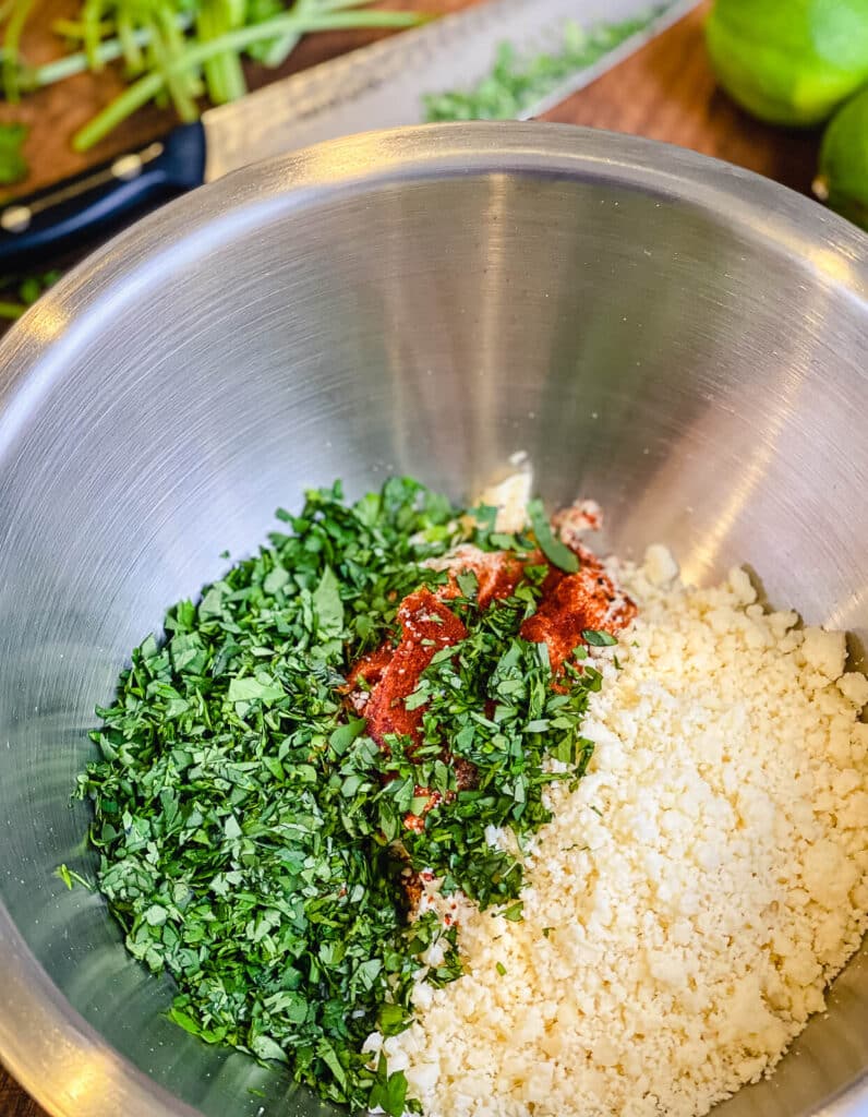 ingredients for Mexican street corn salad dressing