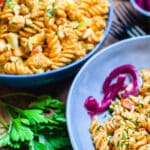 Nashville hot chicken pasta in a bowl