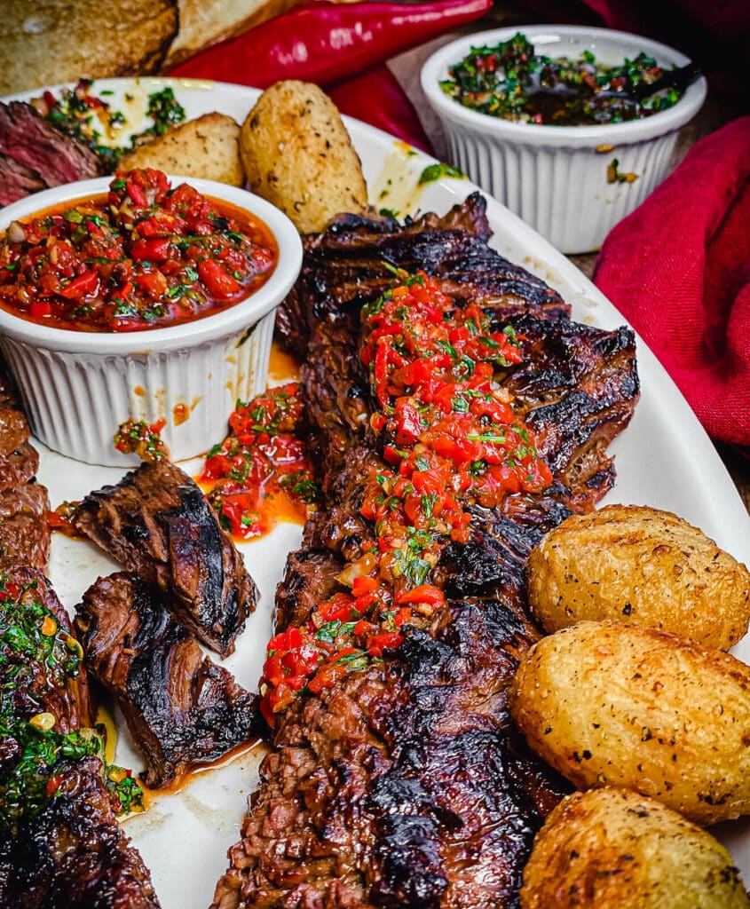 grilled skirt steak with chimichurri sauce