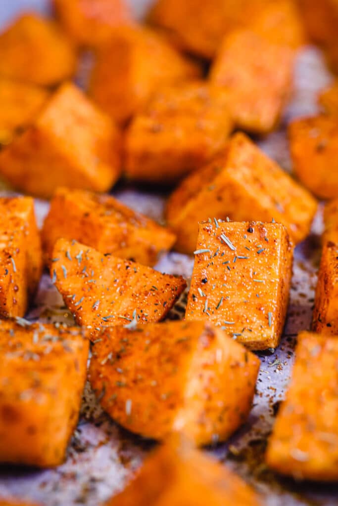 seasoned raw sweet potatoes