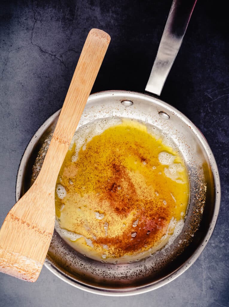 brown butter in a stainless steel skillet