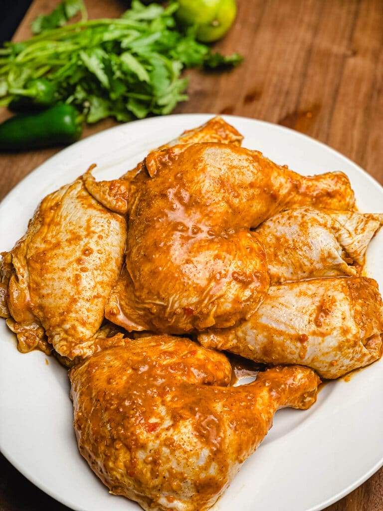 marinated chicken on a plate