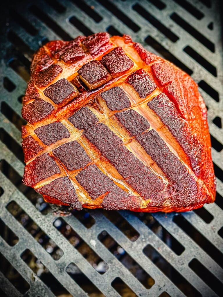 pork shoulder on the grill over indirect heat