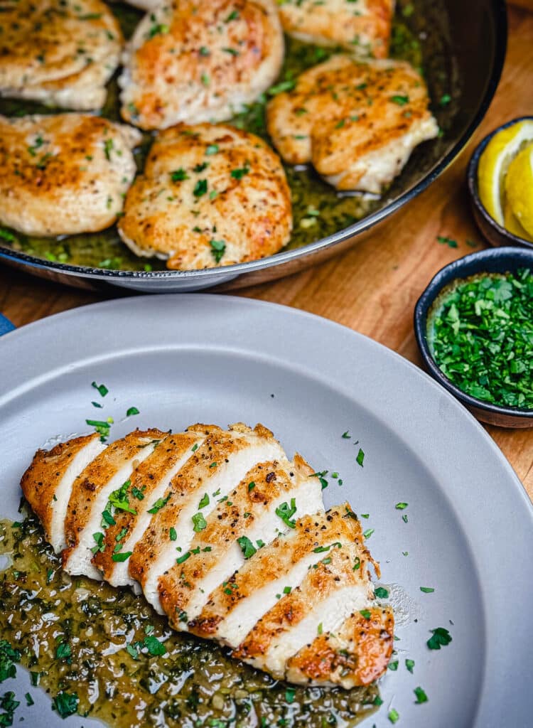 seared chicken breasts with pan sauce