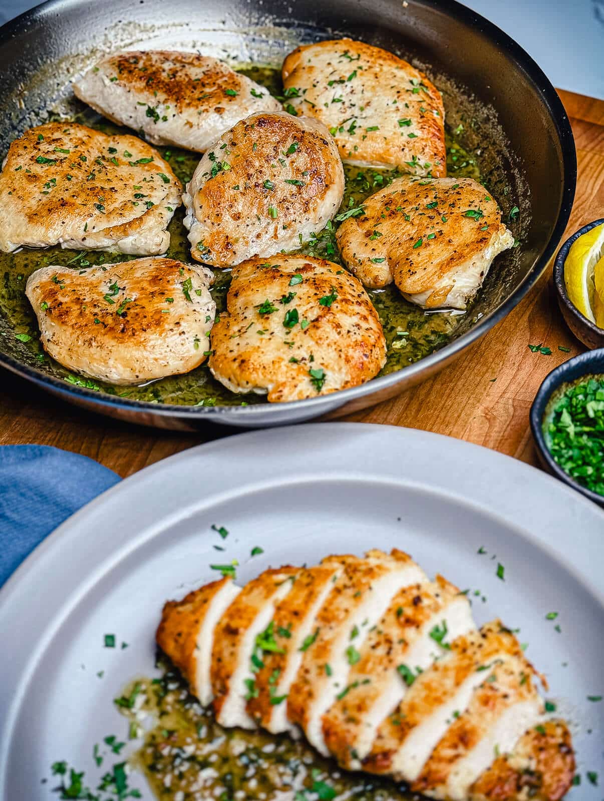 seared chicken with chicken pan sauce