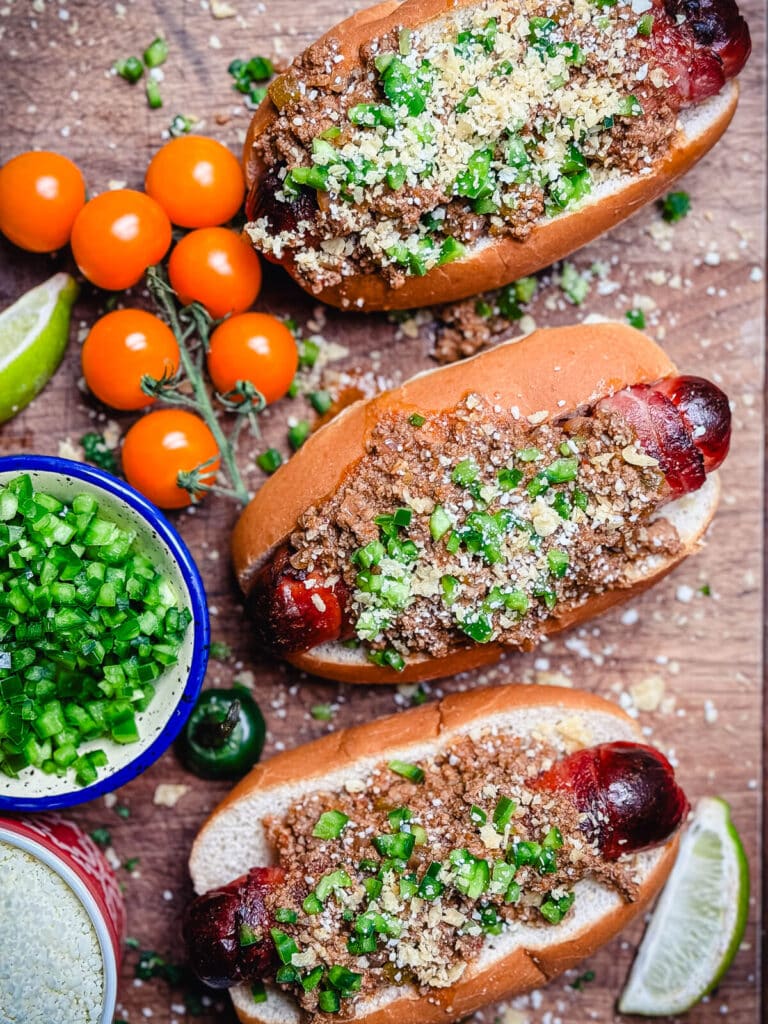 taco dogs on a platter