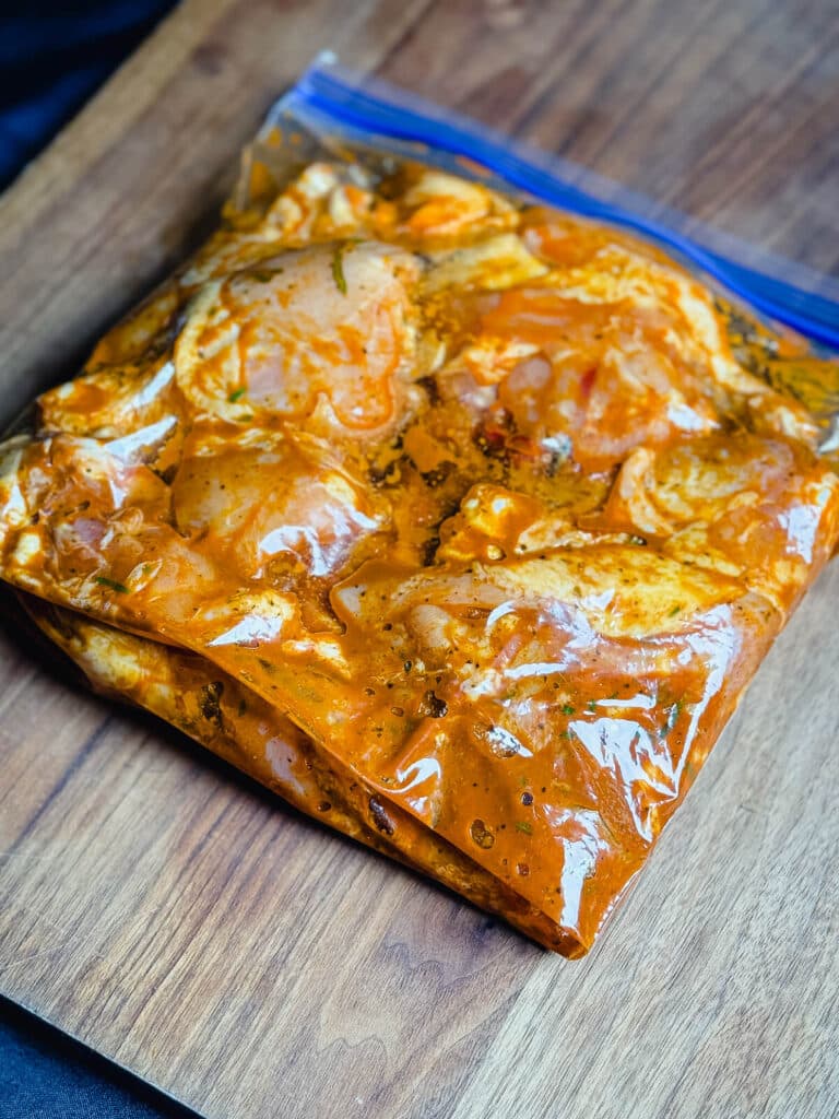 bag of chicken marinating