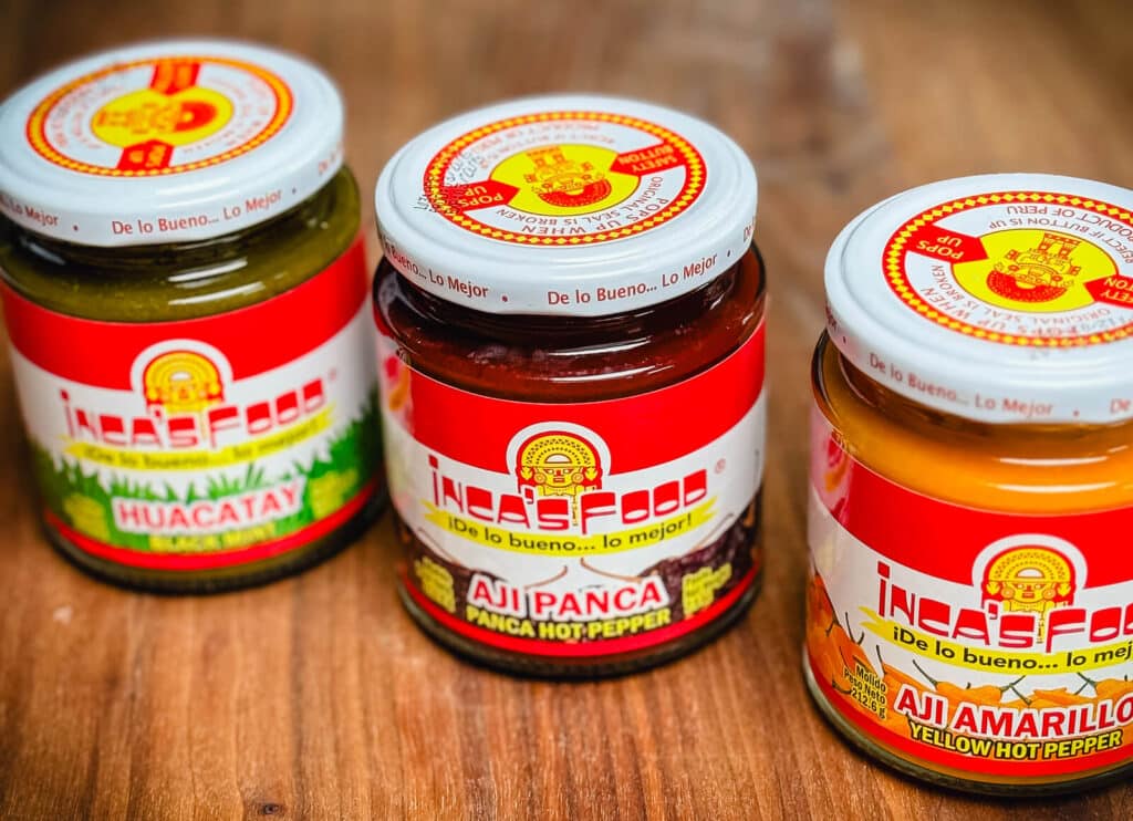 peruvian pepper paste in three jars