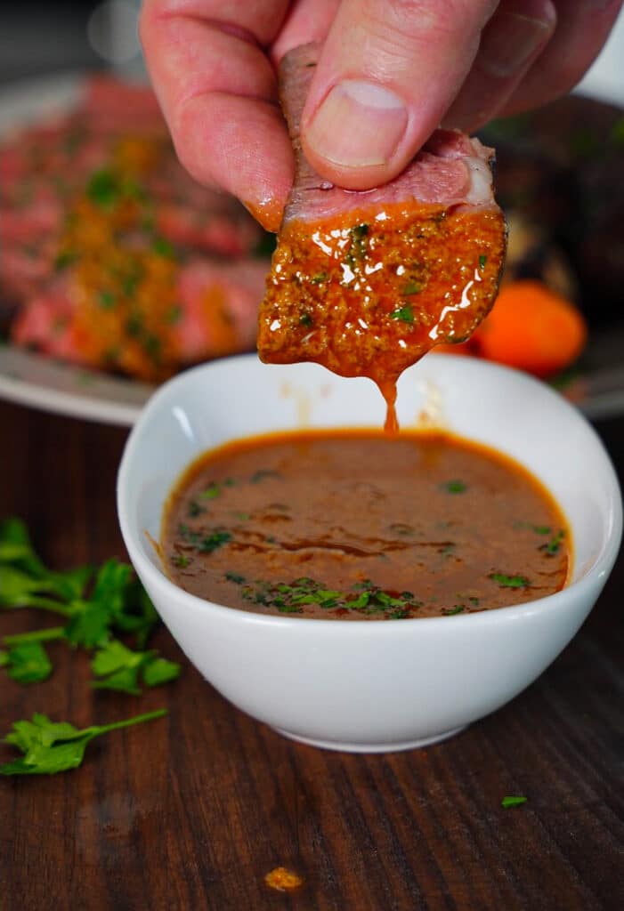 bandito butter dripping off of a piece of steak