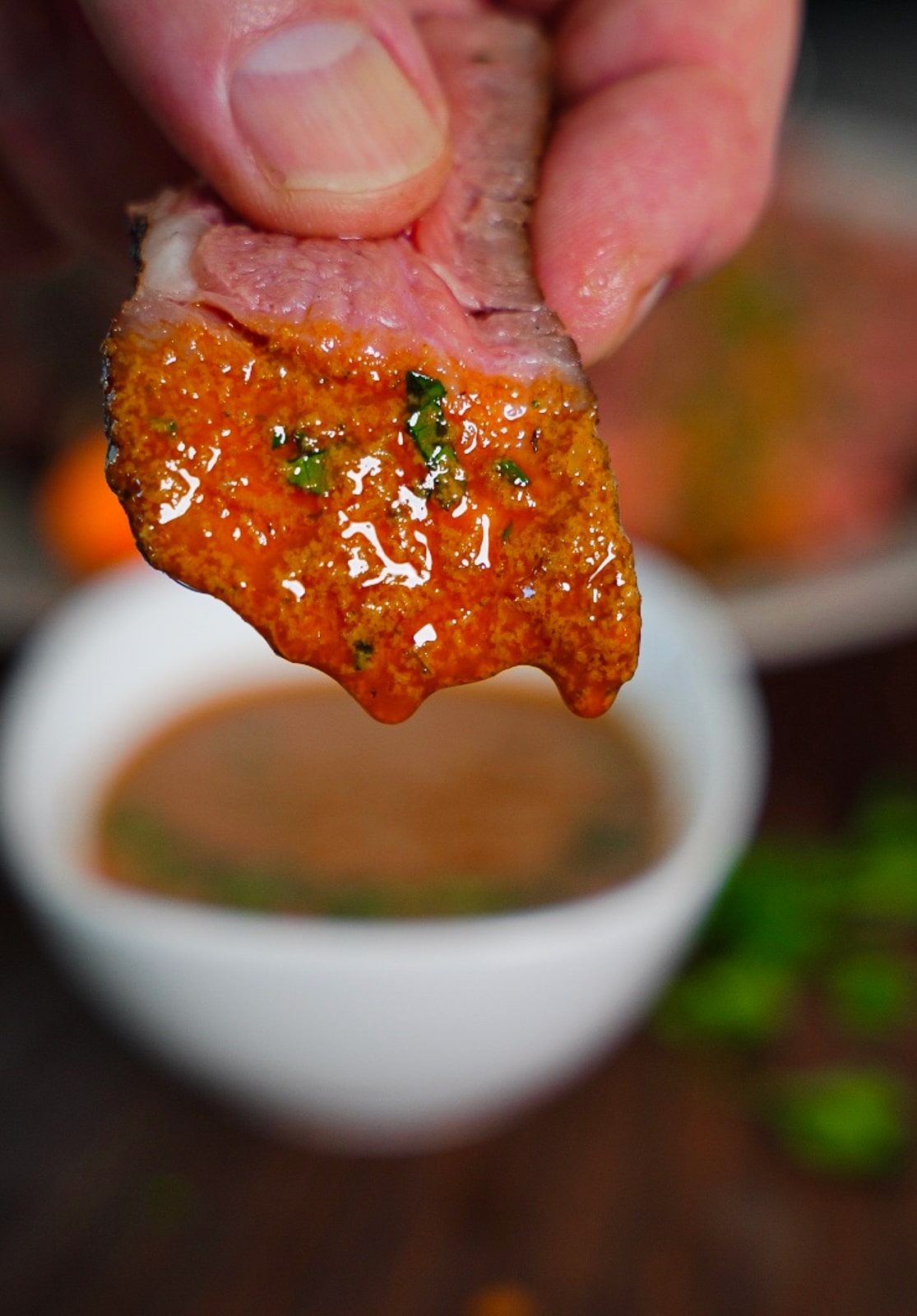 cowboy butter dripping off of a piece of steak