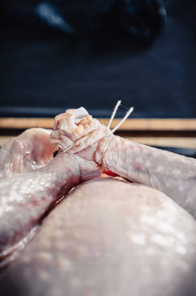 turkey legs tied together with butchers twine