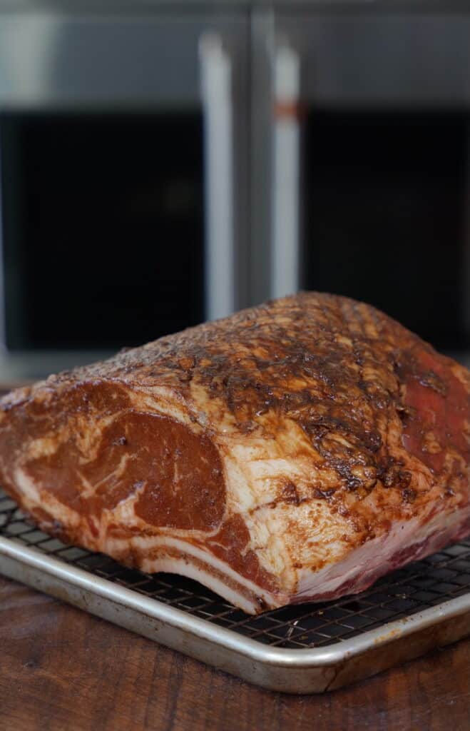 prime rib roast covered in beef base