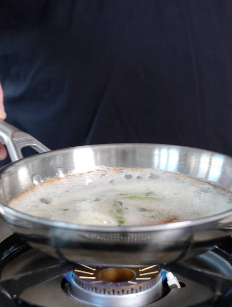 sage brown butter in a pan