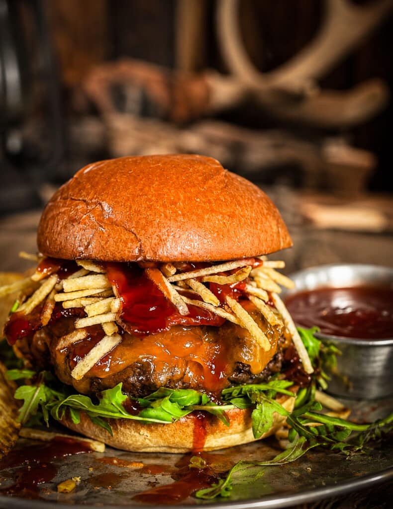 Venison Burger with Michigan Cherry BBQ Sauce