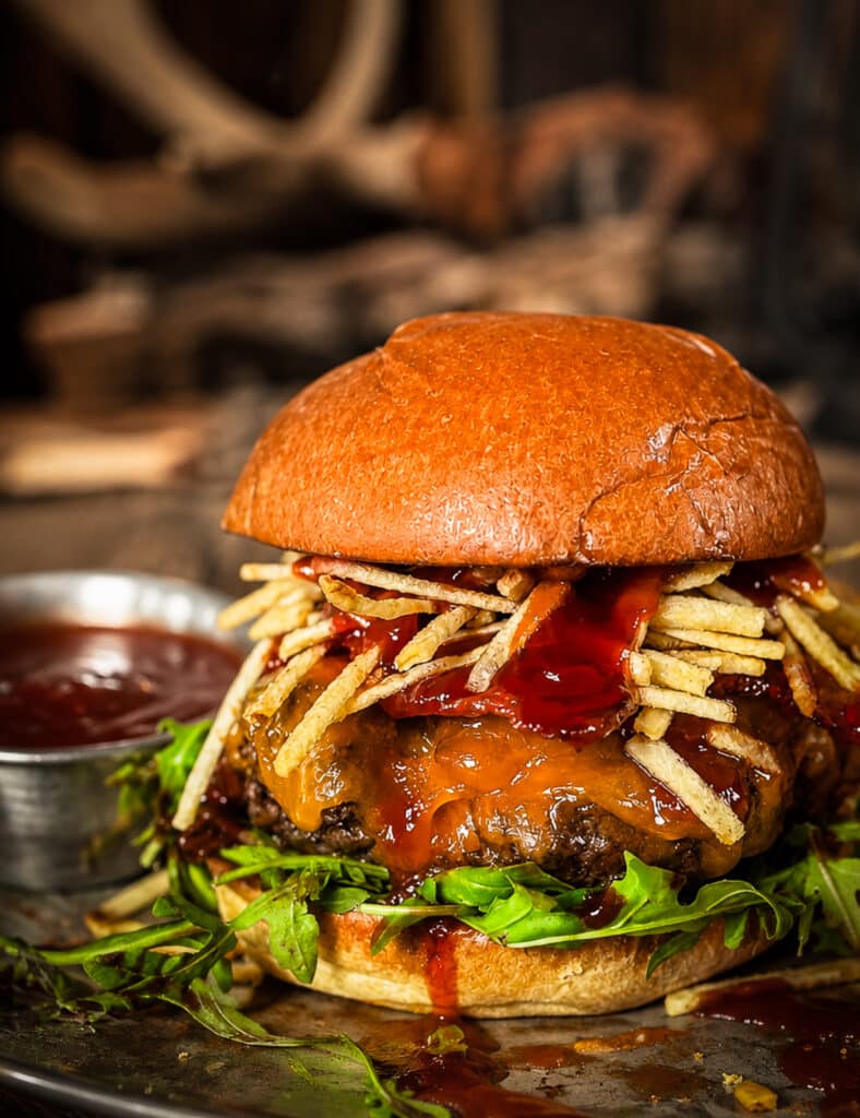 Venison Burger with Michigan Cherry BBQ Sauce